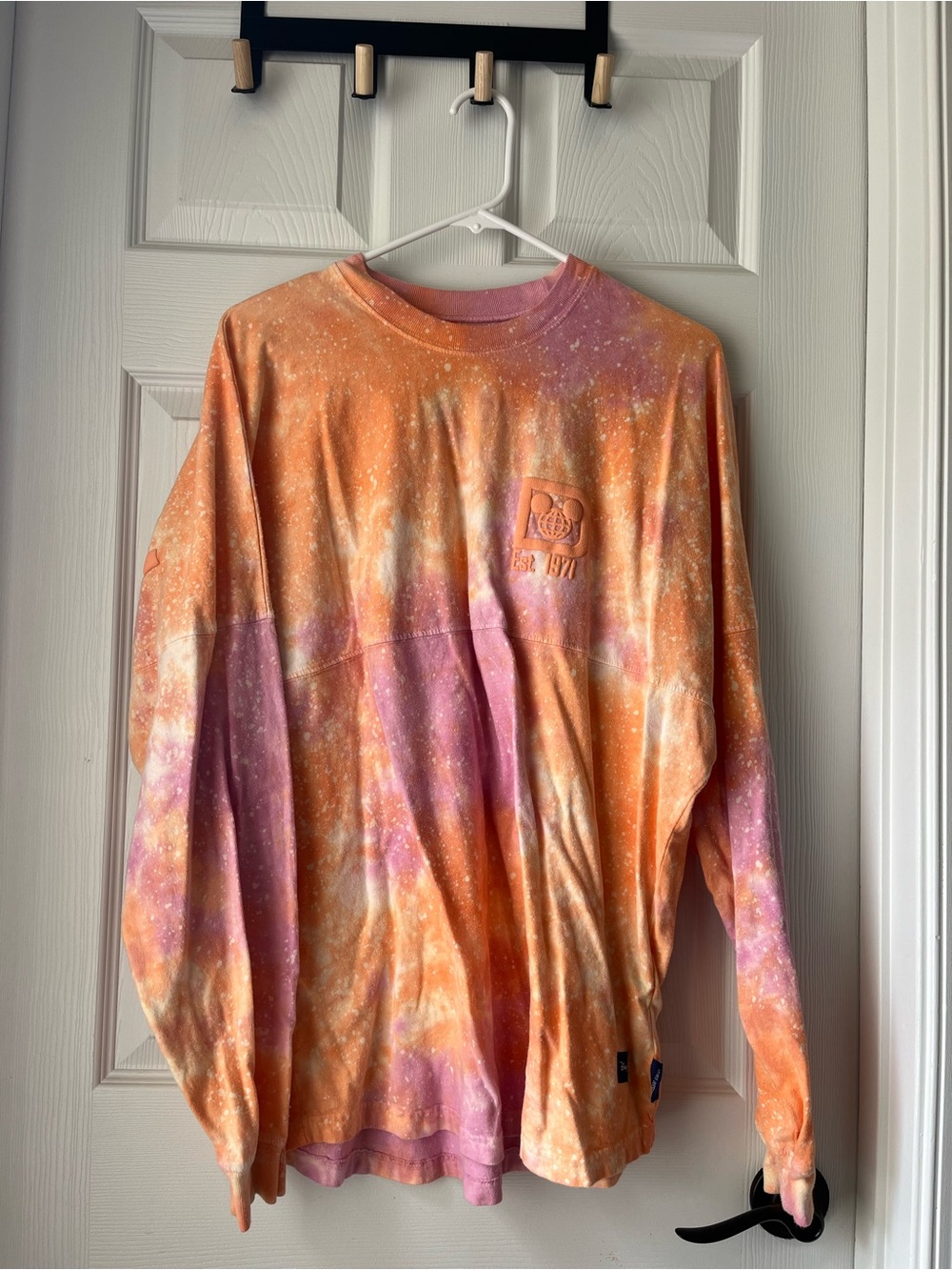 Women’s Long Sleeve Tie-Dye Shirt in Orange & Pink
